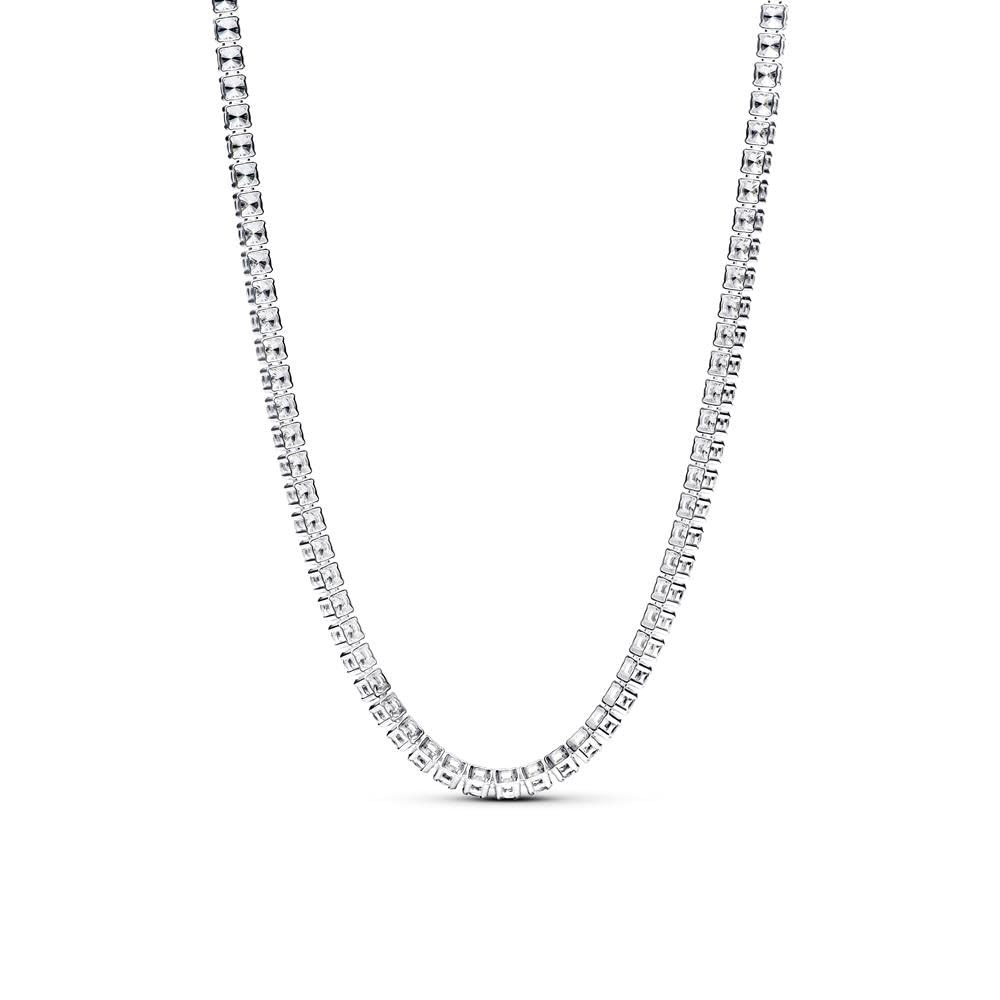 PANDORA Timeless 393806C01-40 - Gargantilla de tenis de plata de ley con circonitas cúbicas, tamaño: 40 cm, 40cm, Plata esterlina, Circonia cúbica