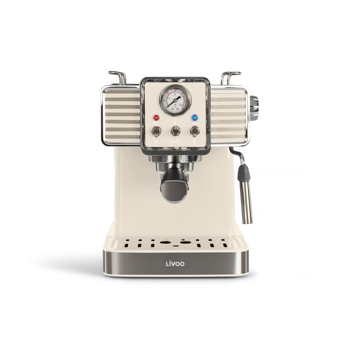 Livoo - Cafetera espresso DOD174C - 15bar, café molido y cápsula ESE, 1,5L, 1350W