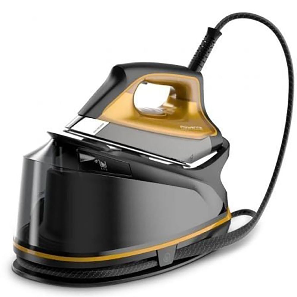 Rowenta Compact Steam Pro DG7644 - Plancha de vapor (2200, 1100 mililitros), color negro y amarillo