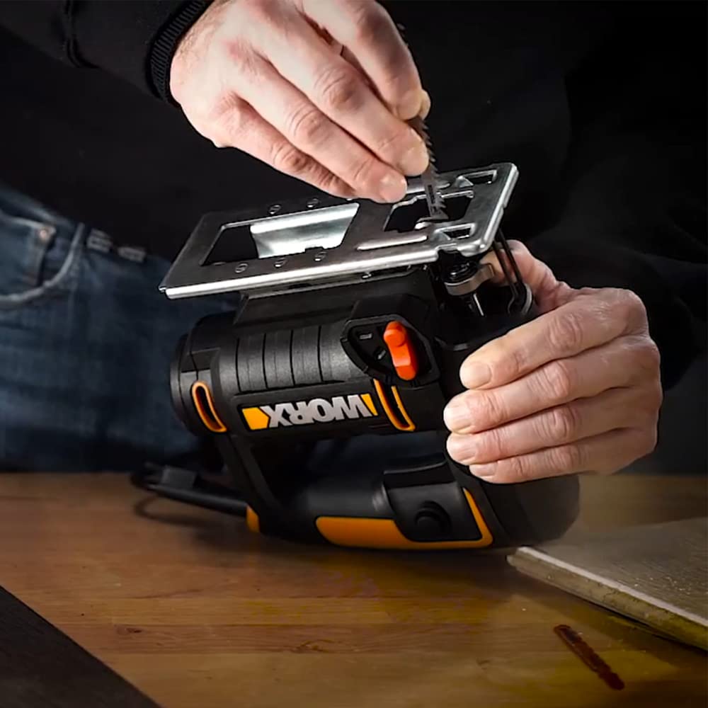 WORX Sierra de calar pendular 750W | WX479 | Luz LED | Cambio de cuchillas sin herramientas, extracción de polvo