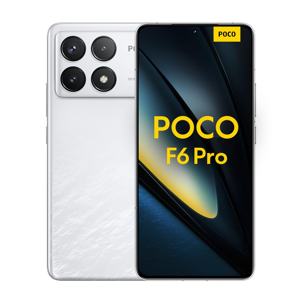 Xiaomi Poco F6 Pro - Smartphone de 12+512GB, Snapdragon 8 Gen 2, Pantalla AMOLED de 120 Hz, Triple cámara de 50MP, 120W HyperCharge, 5000mAh, Blanco (Versión ES)