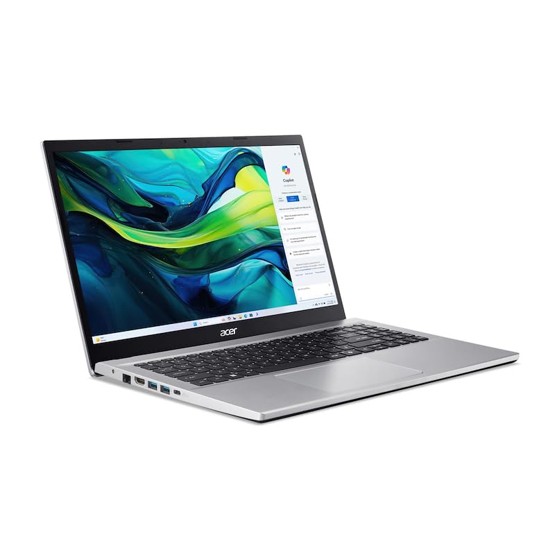 Acer Aspire Go 15 AG15-42P, Ordenador Portátil 15,6" Full HD (AMD Ryzen 5 5625U, 8 GB DDR4 RAM, 512 PCI Express SSD, AMD Radeon Graphics, Windows 11 Home) Plata, Teclado QWERTY Español