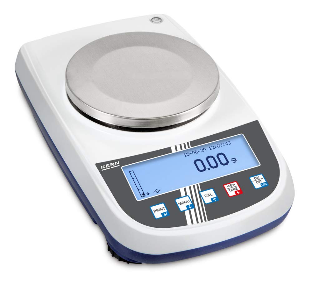 Kern PLJ 6200-2AM - Báscula de precisión (6200 g, 0,01 g, diámetro de 160 mm, acero inoxidable)