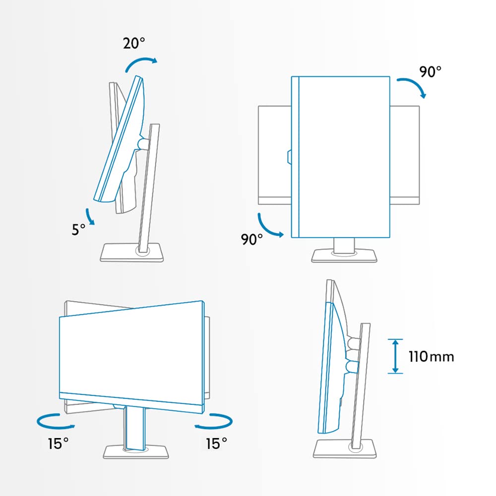 BenQ PD3205U Monitor de diseño (tecnología AQCOLOR, 32 pulgadas, 4K UHD, IPS, carga USB-C, DP / HDMI, KVM, altura ajustable) Compatible con MacBook