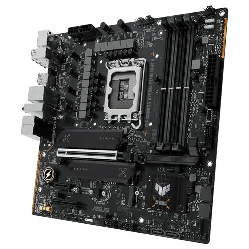 ASUS TUF Gaming B760M-PLUS WiFi II - Placa Base Intel B760 LGA 1700 mATX (PCIe 5.0, M.2, DDR5,WiFi 6E, Antena Q, Realtek 2,5 GB Ethernet, DP, HDMI, SATA 6 Gbps, USB Tipo-C, Thunderbolt 4, Aura Sync)