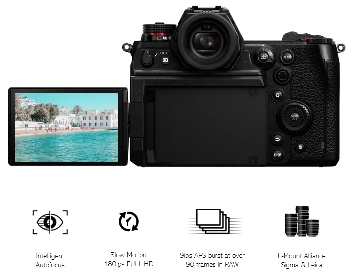 Panasonic Lumix DC-S1HE-K Cámara Sin Espejo, Grabación De Vídeo 6K con Pantalla Abatible (Captura De Imagen Completa, Grabación Interna 4:2:2 De 10 bits, Sólo Cuerpo De Cámara, Negro)