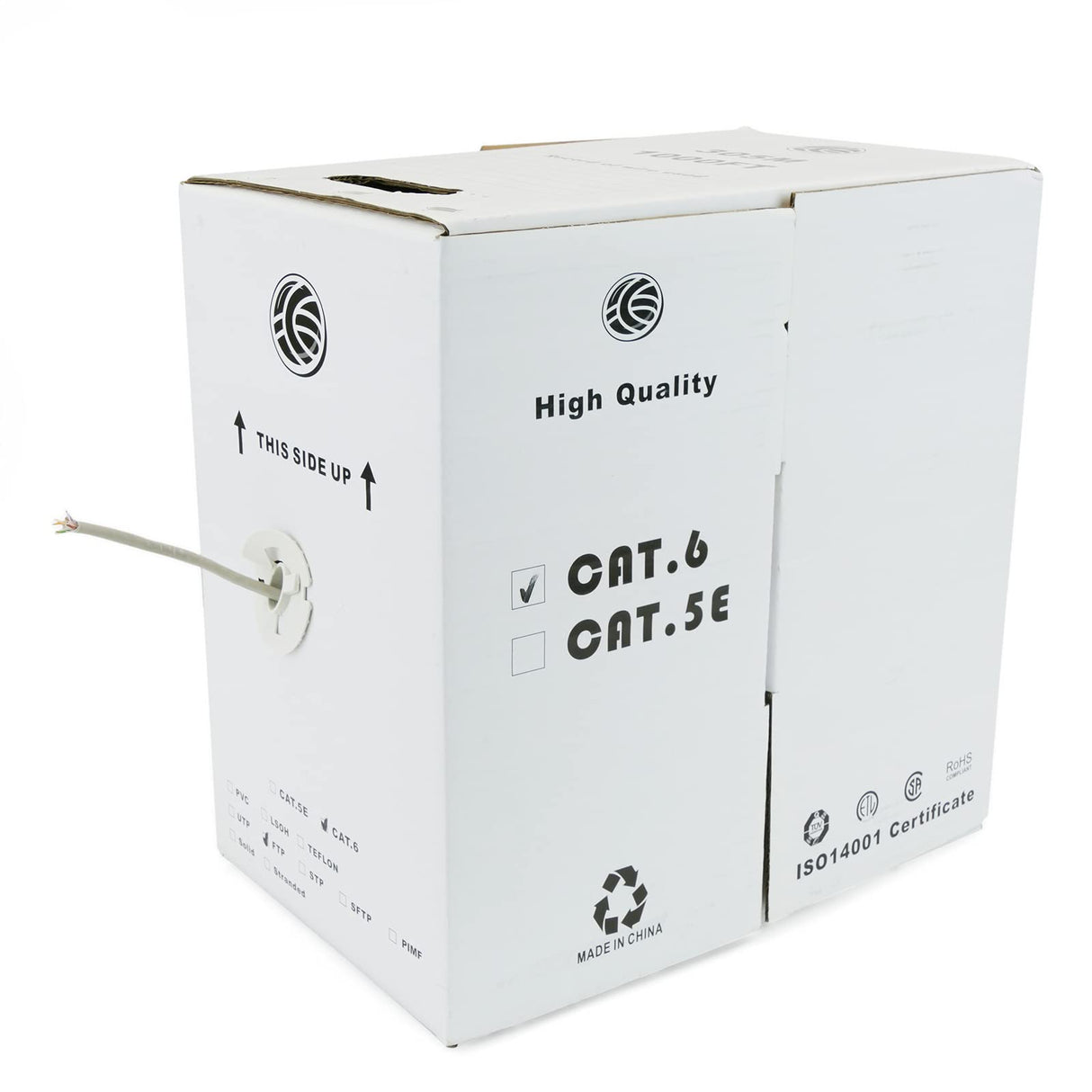 BeMatik - Bobina de Cable FTP Cat.6A 23AWG rígido Gris 305m
