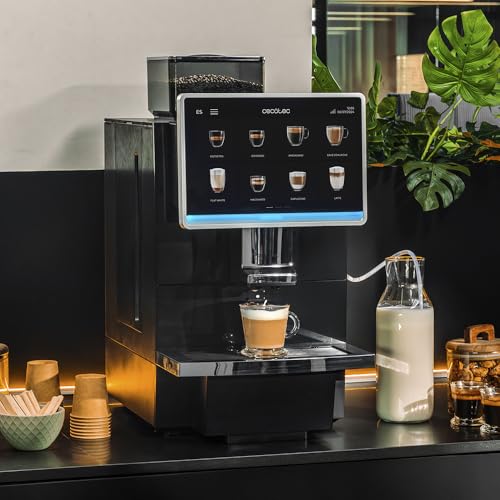 Cecotec Cafetera Superautomática Comercial Cremmaet Coffice. 2900W, Pantalla Táctil, Molido Uniforme, 1 Molinillo, 26 Bebidas, Depósito de Café en Grano 1Kg, Depósito de Agua de 2L