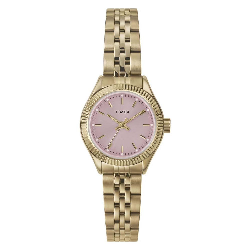 Timex Trend TW2W90800 - Reloj de Mujer 25 mm, Brazalete de Acero Inoxidable en Tono Dorado, Esfera Rosa y Caja en Tono Dorado