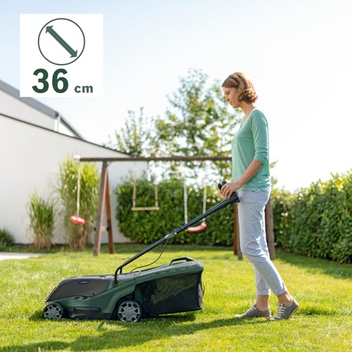 Bosch Cortacésped a batería UniversalRotak 36-560 (36 Volt, 2x Batería 2,0 Ah, Ancho de corte: 36cm, Superficies hasta 560 m², en Caja)