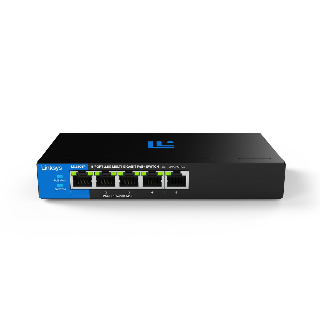 Switch PoE+ multigigabit Linksys no administrado de 5 Puertos y 2,5 G | Ethernet bajo Consumo | Control dúplex Completo | Oficinas pequeñas y domésticas | Sin Ventilador y metálico | PoE+ de 60 W