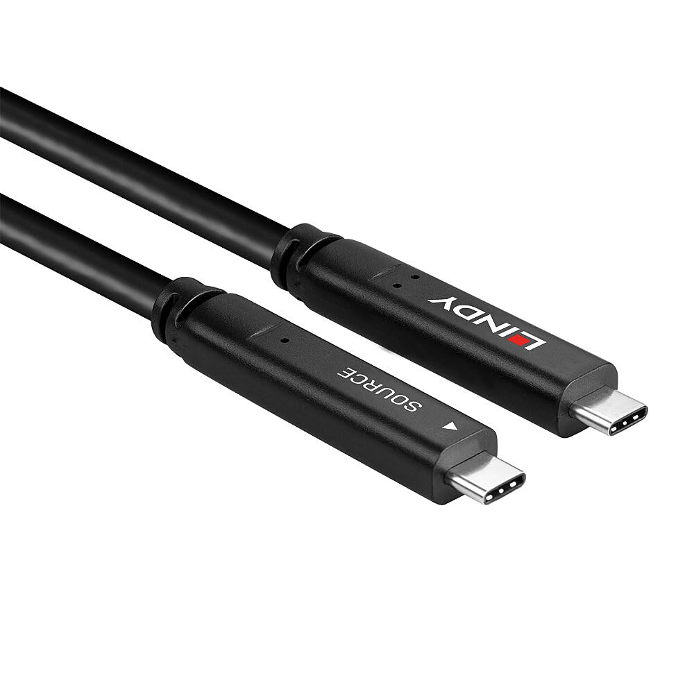 LINDY 43398 Cable híbrido tipo C USB 3.2 Gen 2 y DP 1.4, 10 m