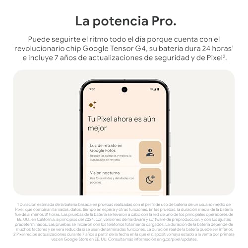 Google Pixel 9 Pro XL - Smartphone Android Desbloqueado con Gemini, Sistema de cámara Trasera Triple, batería con una autonomía de 24 Horas y Pantalla Super Actua de 6,8" - Rosa Cuarzo, 256GB