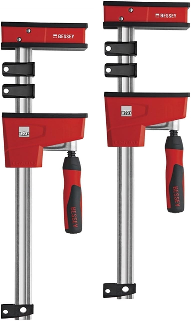 BESSEY 2 abrazaderas de cuerpo REVO KRE100-2K-SET, envergadura de 1000 mm, proyección de 95 mm, carcasa de plástico reforzada con metal para mayor potencia y seguridad, peso 6,9 kg
