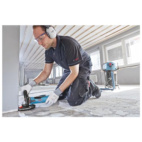 Bosch Professional GBR 15 CAG - Lijadora de hormigón (1500 W, Ø125 mm, cubierta móvil, en L-BOXX)