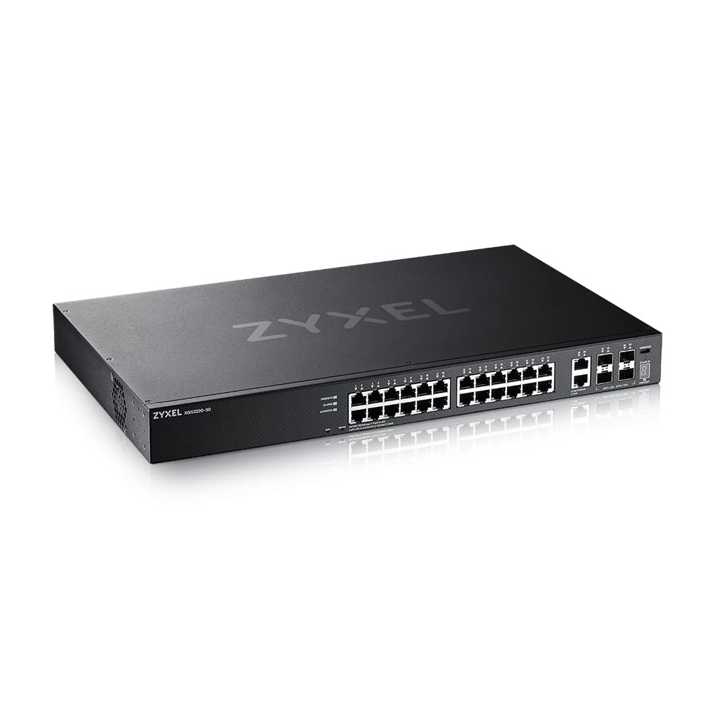 Zyxel 24-Port GbE L3 Access Switch with 6 10G Uplink (XGS2220-30)