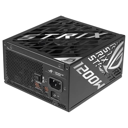 ASUS ROG Strix 1200W Platinum - Fuente de alimentación Totalmente Modular, 80 Plus Platinum, ATX 3.1, GAN MOSFET, GPU-First Intelligent Voltage Stabilizer, 10 años de Cobertura