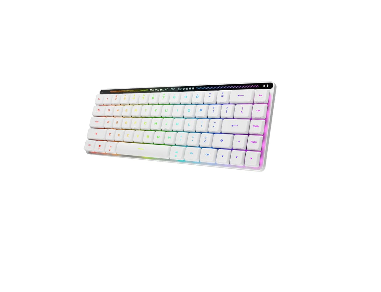 ASUS ROG Falchion RX - Teclado inalámbrico Compacto para Juegos 65% de Perfil bajo, interruptores ópticos ROG RX Rojos prelubricados, Espuma amortiguadora de Silicona, Panel táctil Interactivo,