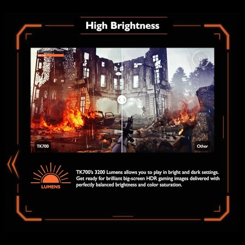 BenQ TK700 Proyector para Juegos 4K HDR con HDMI 2.0 * 2 | 60hz @ 4K | 240hz @ 1080p | 3200 Al | Modo de Juego | Altavoz de cámara 5W | 2D Keystone | 3D | PS5 | Xbox Series X