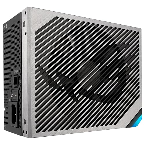 ASUS ROG Thor 1000W Platinum III Fuente de alimentación, 80 Plus Platinum, ATX 3.1, MOSFET GAN, Estabilizador de Voltaje Inteligente, Pantalla OLED magnética, Modo Turbo, 10 años de protección