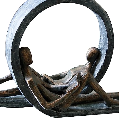 Casablanca modernes Design Escultura Resina Bronce Gris Altura 22 cm