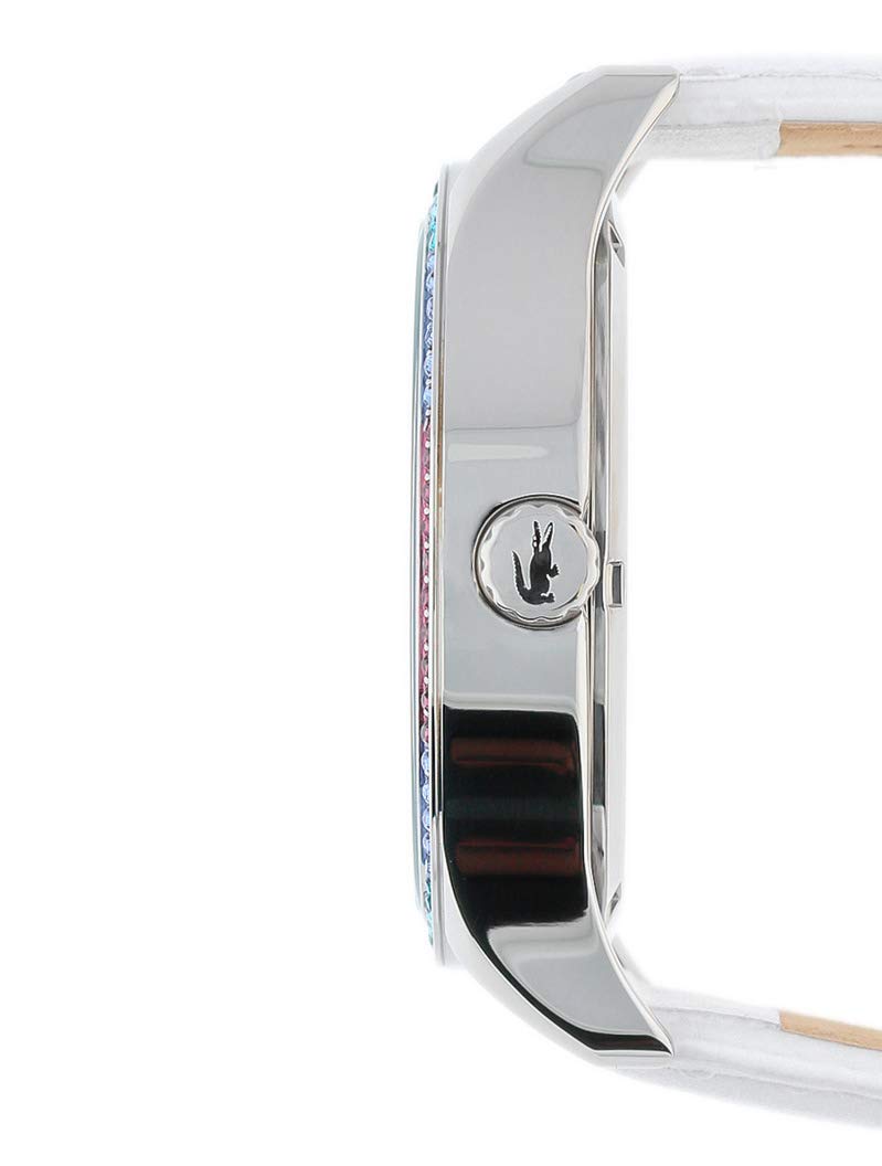 Lacoste Reloj Analógico de Cuarzo para Mujer Colección Victoria con Correa de Cuero Blanca - 2000822