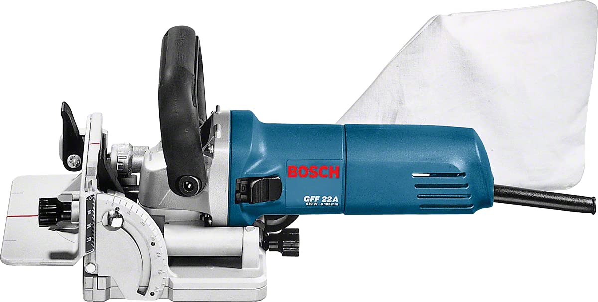 Bosch GFF 22 A Professional - Engalletadora, 670 W, velocidad de giro en vacío 9000 min-1, profundidad de corte 22 mm, llave de dos agüeros, L-BOXX