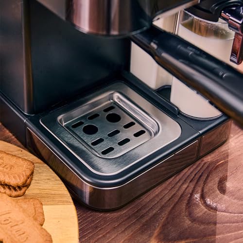 Cecotec Cafetera Express Semiautomáticas Power Espresso 20 ColdBrew Latte. 1350W, 20 Bares, Frío, Templado o Caliente, Pantalla Táctil, 1.5L Depósito Agua y 500ml Leche, Calientatazas, Doble Brazo