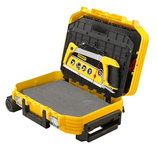 Stanley FMST1-75530-Maletín de herramientas con ruedas, reforzado con fibra de vidrio, estructura de acordeón, empuñadura telescópica con cubierta de goma. Incluye juego de herramientas de 104 piezas.
