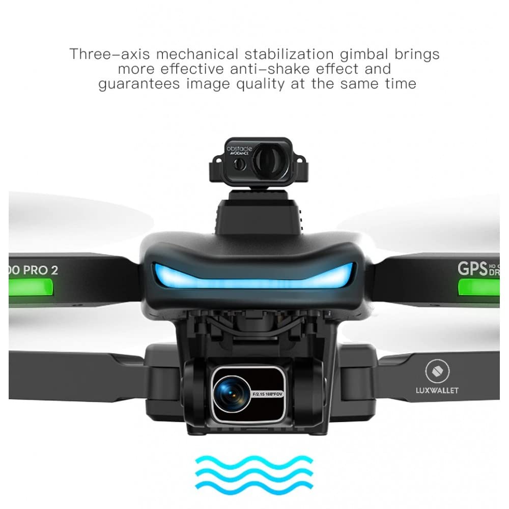 LUXWALLET Omega X Dodge, 45 km/h, dron GPS, Sensor para Evitar obstáculos, WiFi FPV de 5 GHz, Micro SD, 2 cámaras, cardán de 3 Ejes