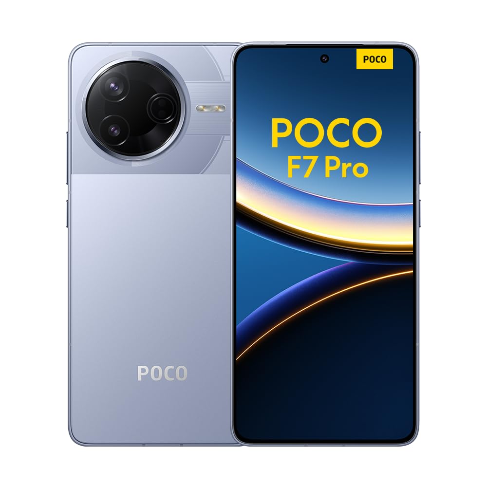 Xiaomi POCO F7 Pro - Smartphone de 12+512GB, Cámara Dual de 50 MP con OIS, Pantalla de 6,67" 2K Flow AMOLED 120 Hz, Snapdragon 8 Gen 3, Hypercharge 90W, Cargador no Incluido, Azul (Versión ES)