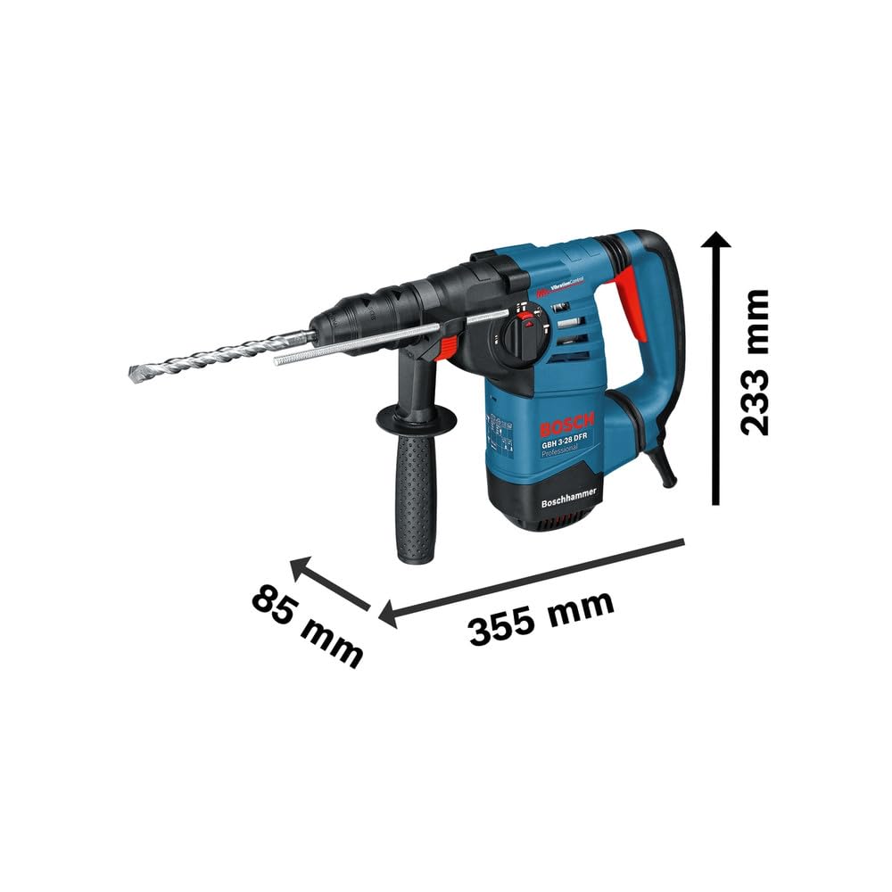 Bosch Professional GBH 3-28 DFR - Martillo perforador (3,1 J, Ø máx. hormigón 28 mm, SDS plus + cilíndrico, en maletín)