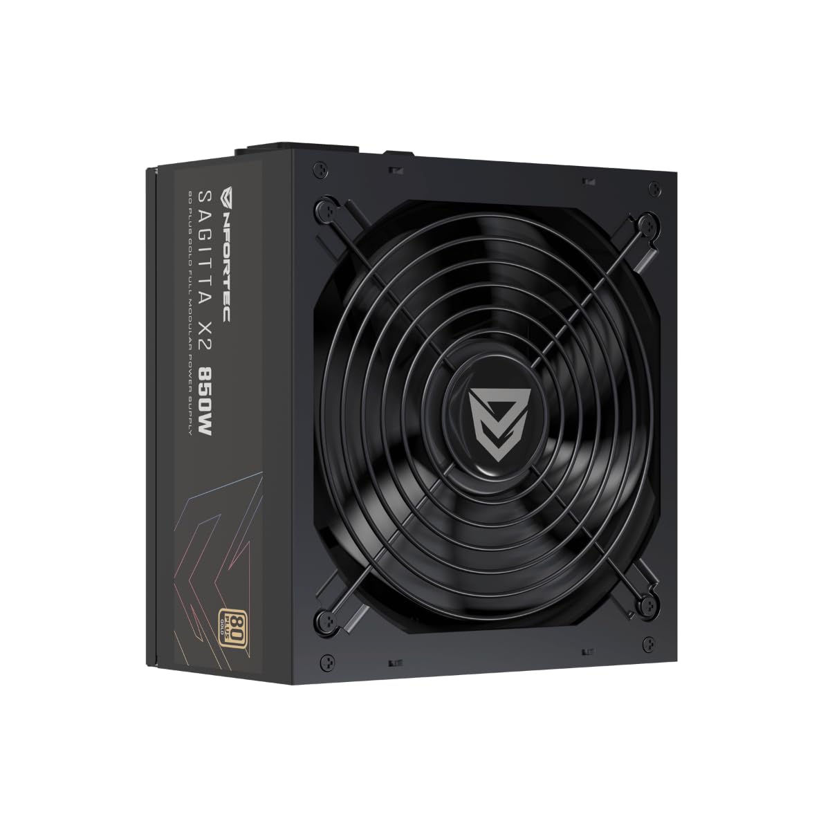 Nfortec Sagitta X2 850W Fuente de alimentación Full Modular 80+ Gold, Ventilador silencioso PCIE 5.1, ATX 3.1, Negro