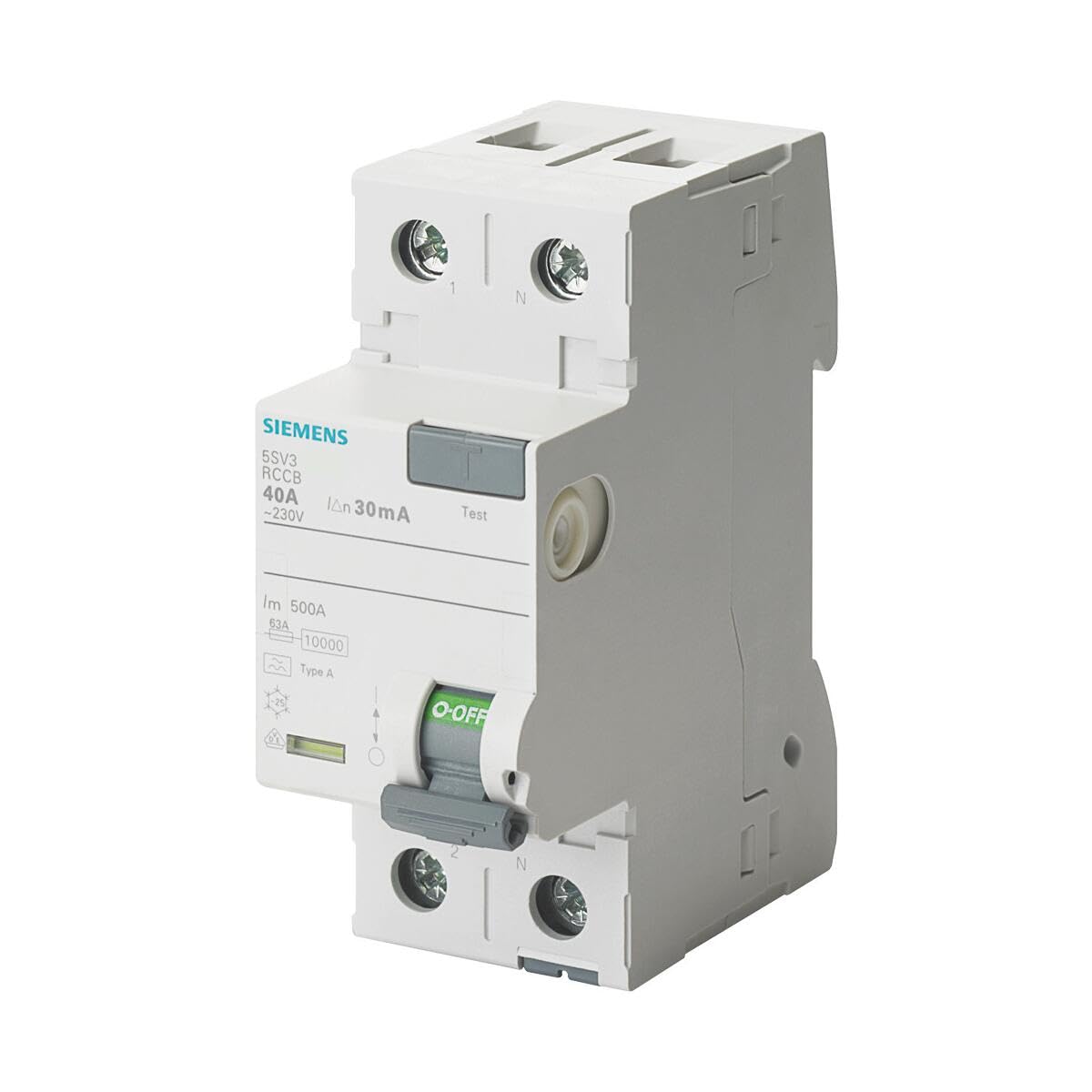 Siemens sentron - Interruptor diferencial tipo-f 40a 1+neutro 30ma 230v 2 módulos