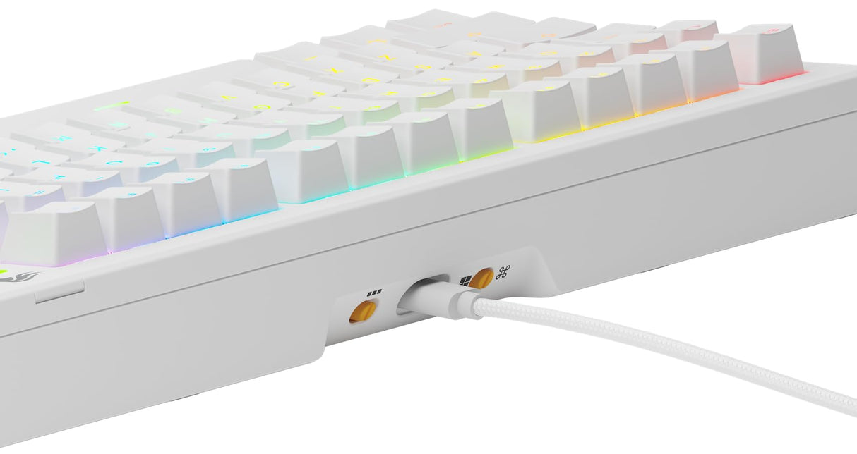 Glorious Gaming GMMK 3 anpassat mekaniskt gamingtangentbord, 75% TKL, modulärt packningssystem, doubleshot PBT-tangenter, aluminiumplatta, utbytbara 3- Och 5-stiftsbrytare, USA QWERTY - Vit