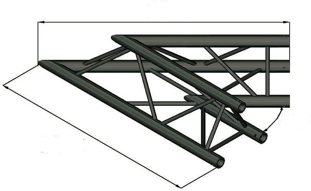 Alutruss ángulo de 2 vías 45 grados conexión en T para enrejado Truss Americana Negro S-Pac 19
