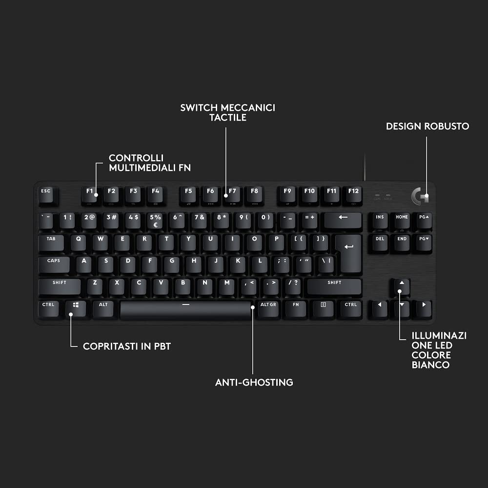 Teclado Logitech G413 Negro QWERTY Italiano