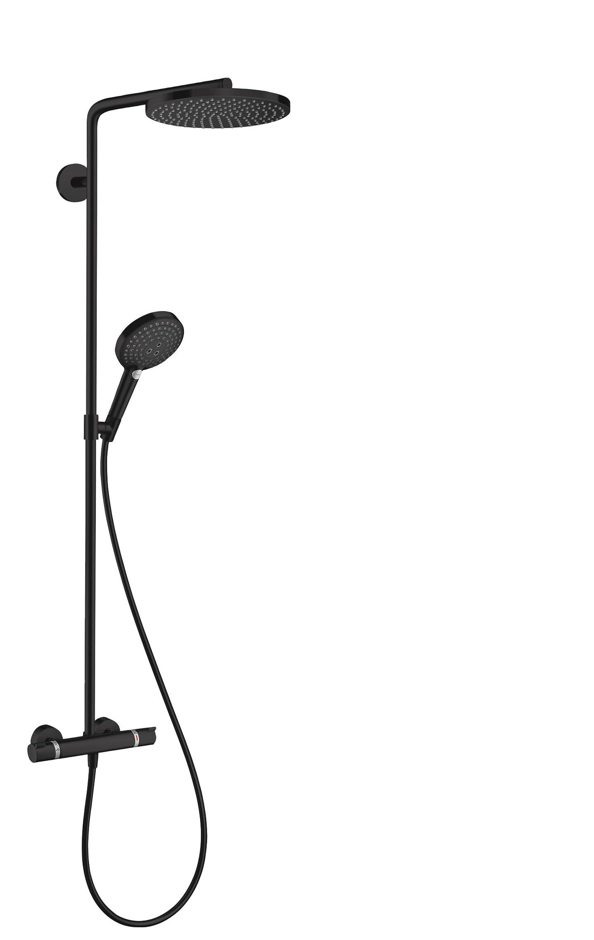 Hansgrohe Raindance Select S Sistema de ducha con termostato 240 1 tipo de chorro PowderRain, negro mate, 27633670