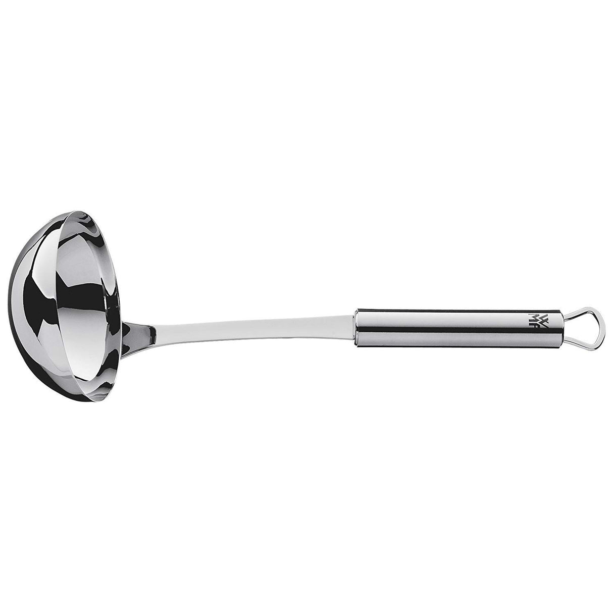 WMF Profi Plus - Juego de Cocina 6 piezas, Estante para Colgar con 5 Ayudantes, Cucharón, Espumadera, Cuchara para salsa, Espátula, Tenedor para carne, Acero Inoxidable Pulido
