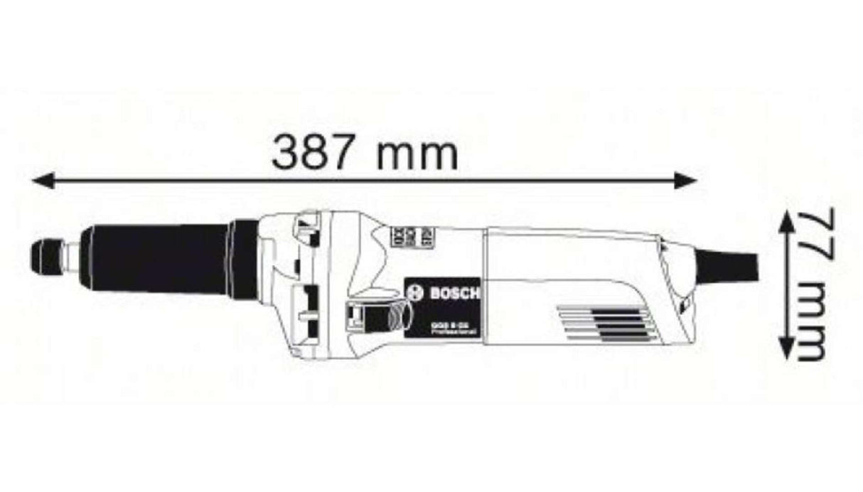 Bosch Professional GGS 8 CE - Amoladora recta (750 W, 2.500 – 8.000 rpm, pinza Ø maxi. 8 mm, regulación velocidad, en caja)