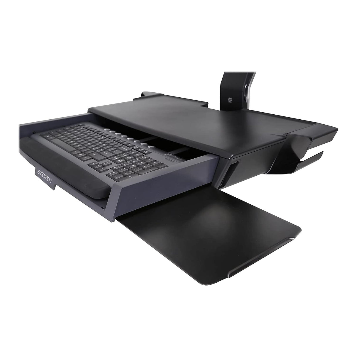 Ergotron StyleView Sit-Stand Combo Arm with Worksurface - Soporte de pared para pantalla plana (14.5 kg, 609.6 mm (24"), 75 x 75.100 x 100 mm (2.95 x 2.96 x 3.94"), 0-640 mm, -30-30 °, 0-360 °)