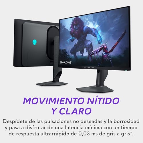 Alienware AW2725DF 27" QHD (2560x1440) Monitor Gaming, 360Hz, QD OLED, 0.03ms, AMD FreeSync Premium Pro, 99.3% DCI-P3, HDR400, USB-C, 2X DisplayPort, HDMI, 4X USB, 3 Años de Garantía
