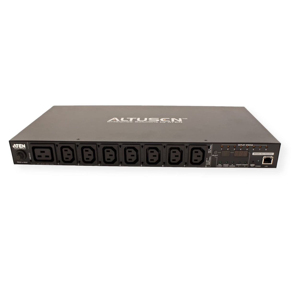 Aten PE6208G unidad de distribución de energía (PDU) 1U Negro 8 salidas AC - Unidad de distribución de energía (PDUs) (Monitorizado, 1U, Horizontal, Metal, Negro, 8 salidas AC)