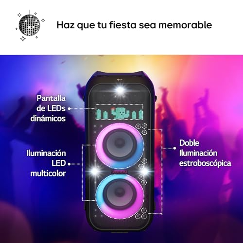 LG XBOOM La Bestia XL9T - Altavoz de Gran Potencia, Bluetooth, USB, Funciones DJ, Karaoke, Iluminación LED, Amplia Conectividad, 2 Altavoces, Negro