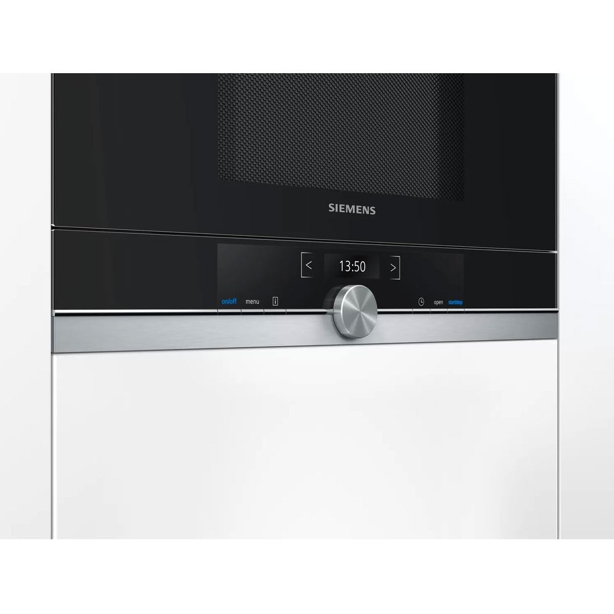 Siemens MDA BF634LGS1 iQ700 - Microondas integrable/encastre sin marco sin grill, 21 L, 900 W, color negro con acero inoxidable, negro