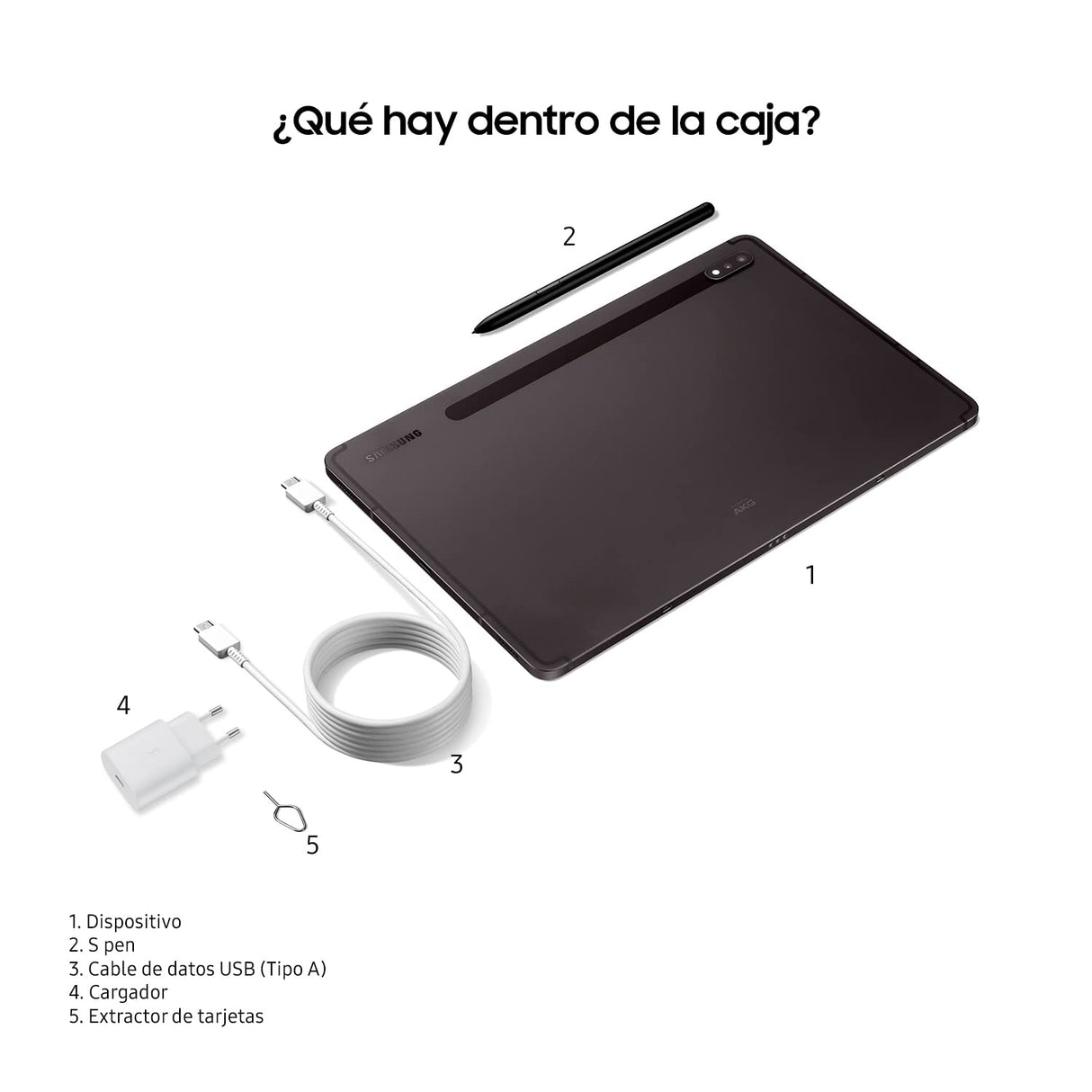 Samsung Galaxy Tab S8 con cargador – Tablet de 11" (8GB RAM, 256GB Almacenamiento, 5G, Android 12) Plata - Versión española