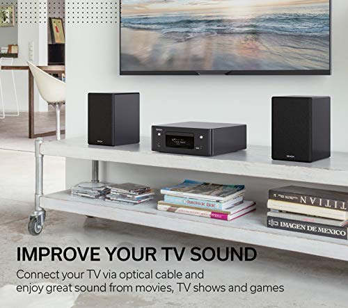 DENON Microcadena con conexión en Red, Color Negro