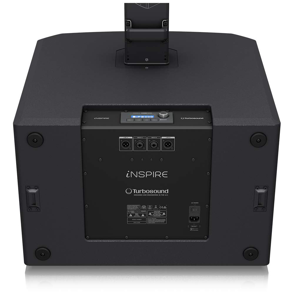 Turbosound iNSPIRE iP3000 Altavoz de columna alimentado de 2000 vatios con subwoofer de 2 x 12", 18 controladores de neodimio
