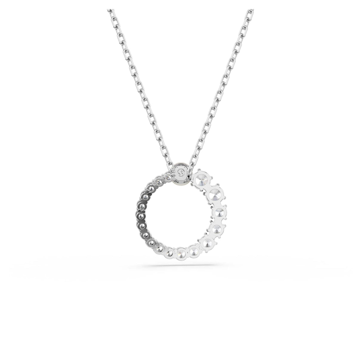 Swarovski Colgante Matrix, Perla de cristal, Talla redonda, Blanco, Baño de rodio