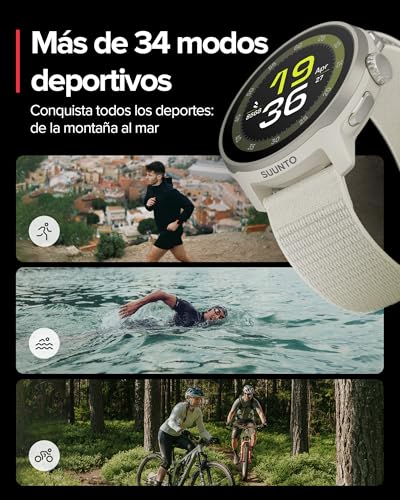 SUUNTO Run Reloj GPS Running, Pantalla Táctil AMOLED 1,32'', Ligero, Multideporte, Monitor Actividad, GPS Preciso, Seguimiento Cardíaco/Sueño, 12 Días Autonomía, 4GB Almacenamiento Música